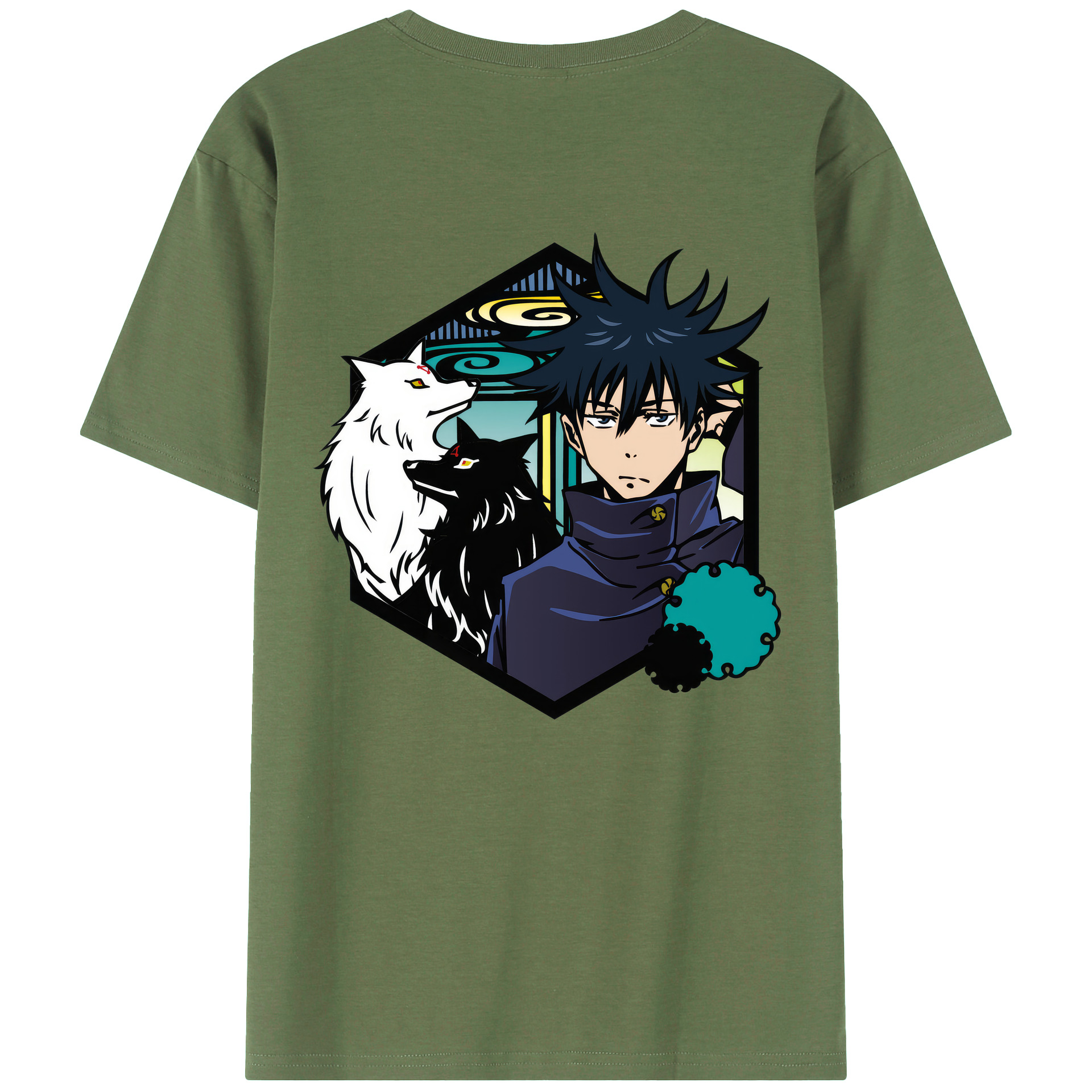 （画像用） 呪術廻戦 Jujutsu Kaisen 綿100％ メンズ半袖Tシャツ（バックプリント） 通気性